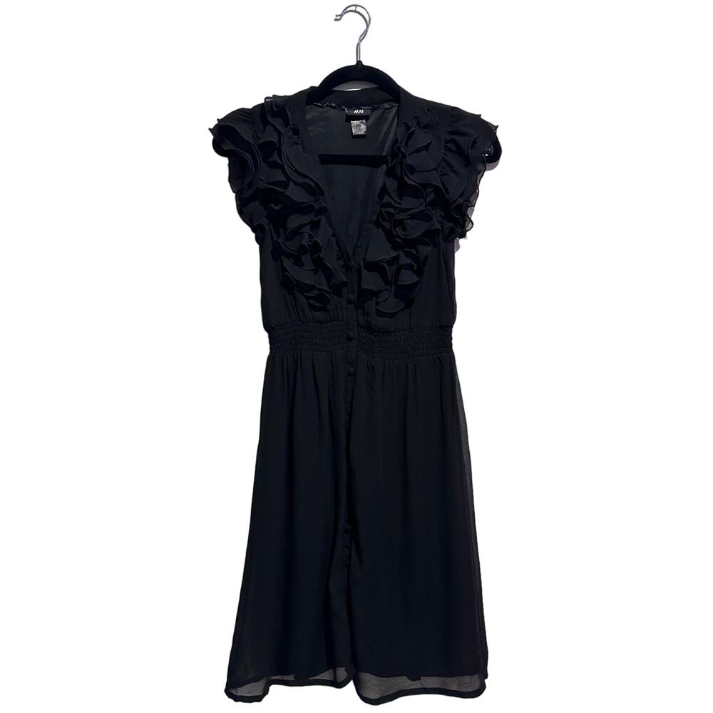 H&M Black Ruffle Breezy Dress